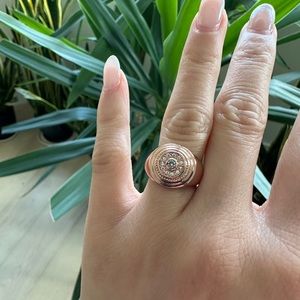 LUV AJ signet ring in rose gold